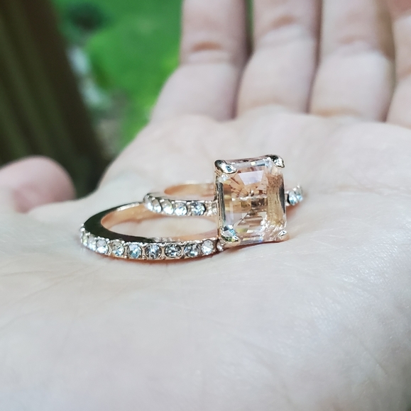 NWOT 18K GF Rose Gold White Topaz Engagement Rings - Picture 8 of 15